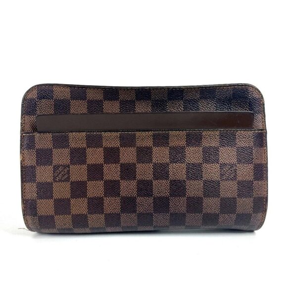 LOUIS VUITTON N51993 Damier Saint Louis Clutch bag pouch with strap Canvas Ebene